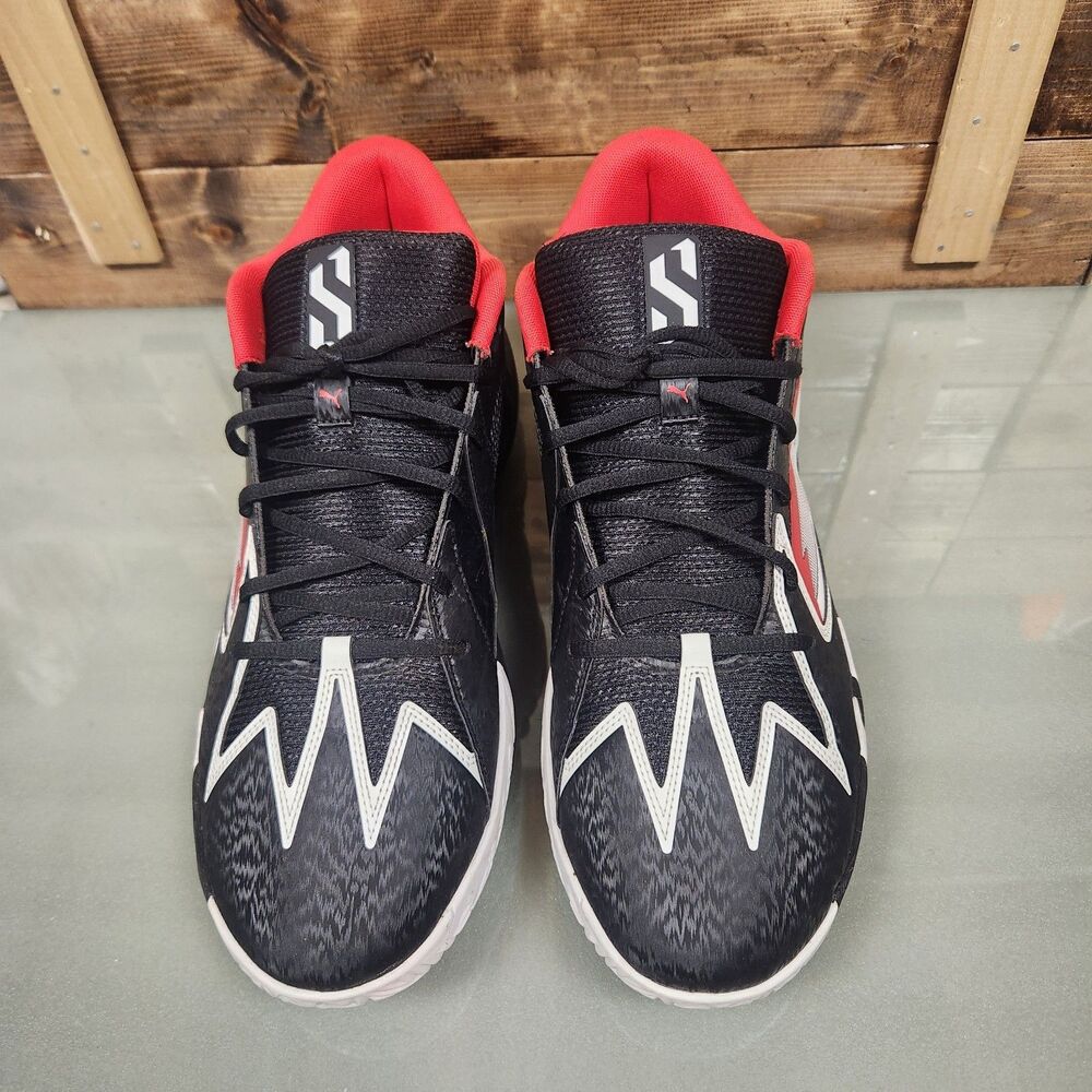 Puma Basketball Shoes Men’s Size 14 Black Red White Athletic Sneakers